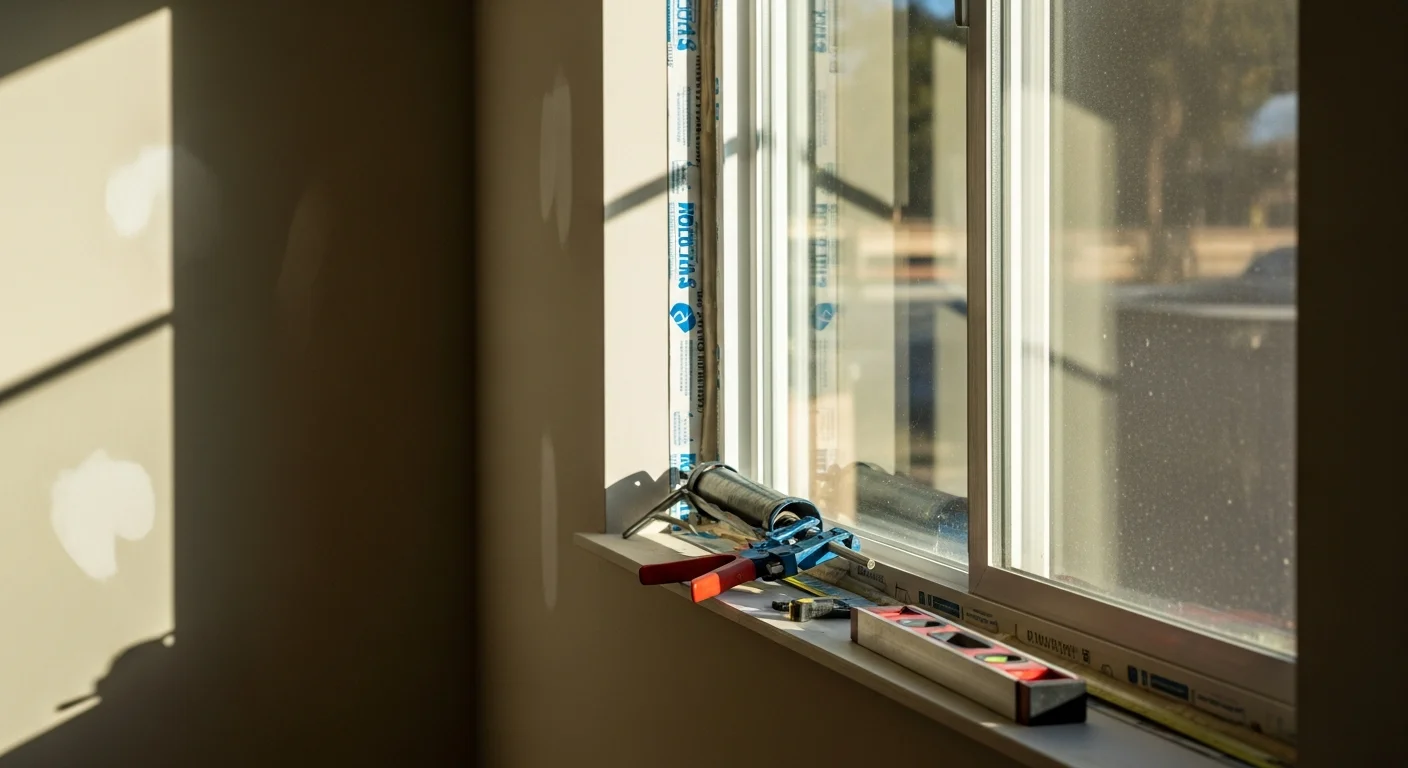 A Chatsworth home with newly installed windows featuring clean frames and a tight weather seal. The installation shows a west-facing wall with updated units suited to the San Fernando Valley's intense afternoon sun.